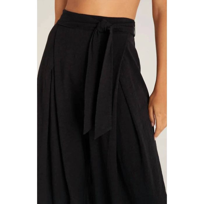 Z Supply Yara Slub Pant In Black Grailed