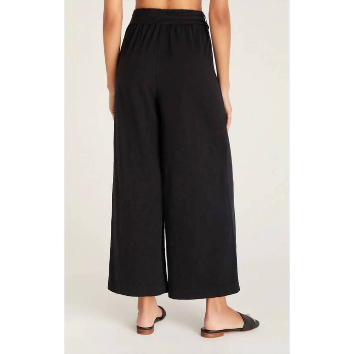 Z Supply Yara Slub Pant In Black Grailed