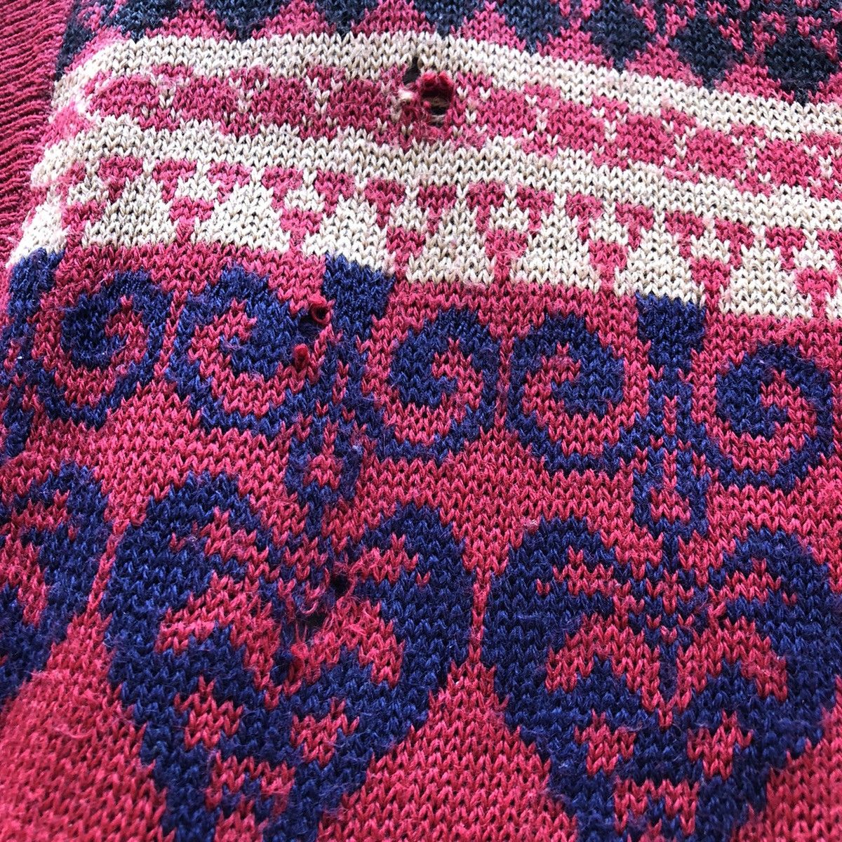 Japanese Brand Vintage 90's Knit Vest Coloured Native Art Quilted Lining Size US M / EU 48-50 / 2 - 8 Thumbnail