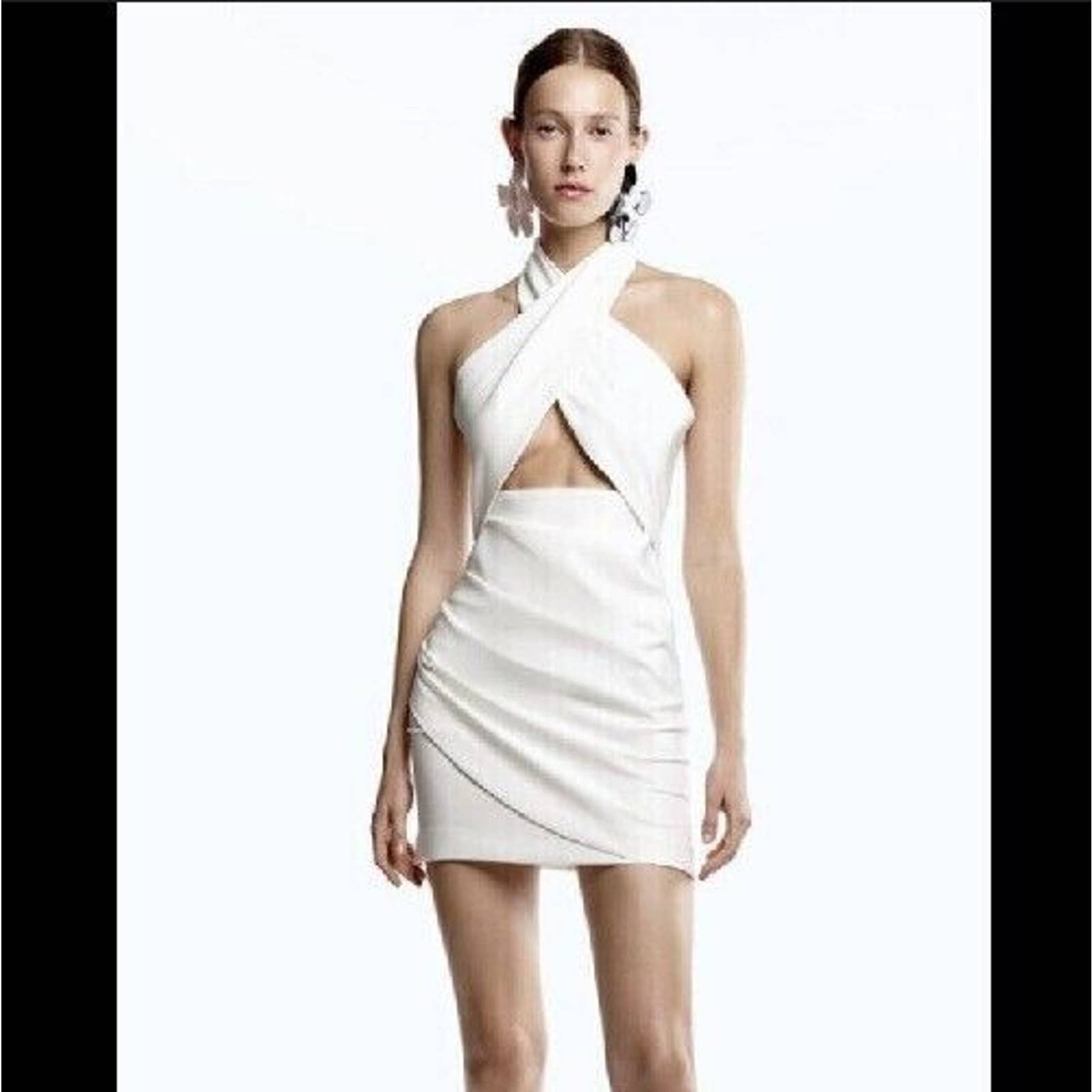 Zara ZARA WOMAN MINI HALTER DRESS Oyster White 3666 098 Size XS Grailed