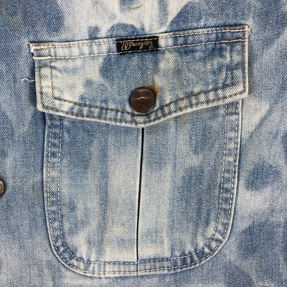 Wrangler Vintage 80's Wrangler Chore Denim Jacket Thrashed Acid Wash Size US S / EU 44-46 / 1 - 10 Thumbnail