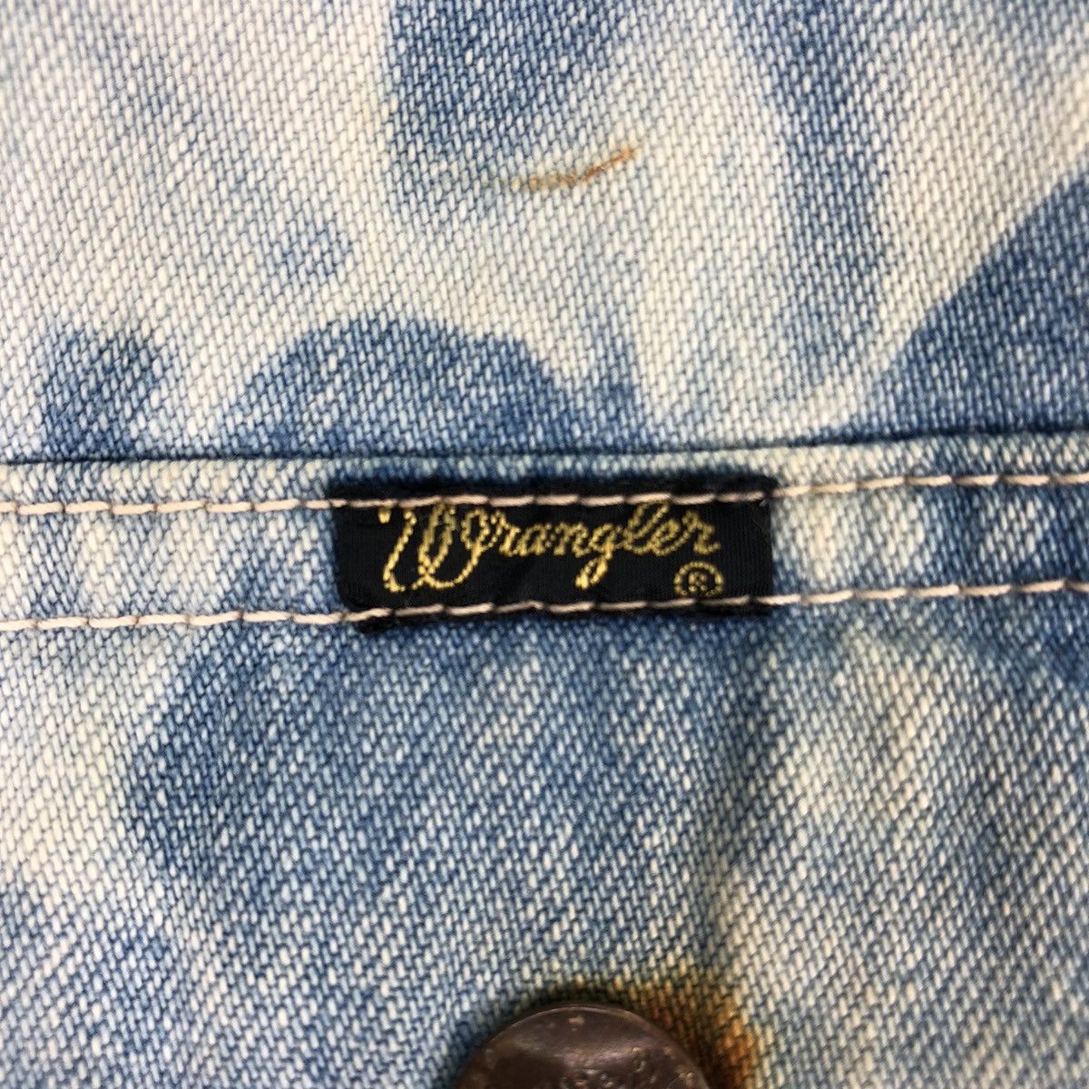 Wrangler Vintage 80's Wrangler Chore Denim Jacket Thrashed Acid Wash Size US S / EU 44-46 / 1 - 11 Thumbnail