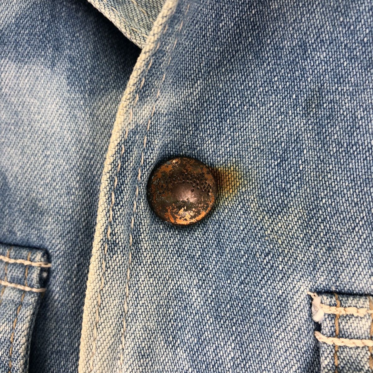 Wrangler Vintage 80's Wrangler Chore Denim Jacket Thrashed Acid Wash Size US S / EU 44-46 / 1 - 12 Thumbnail