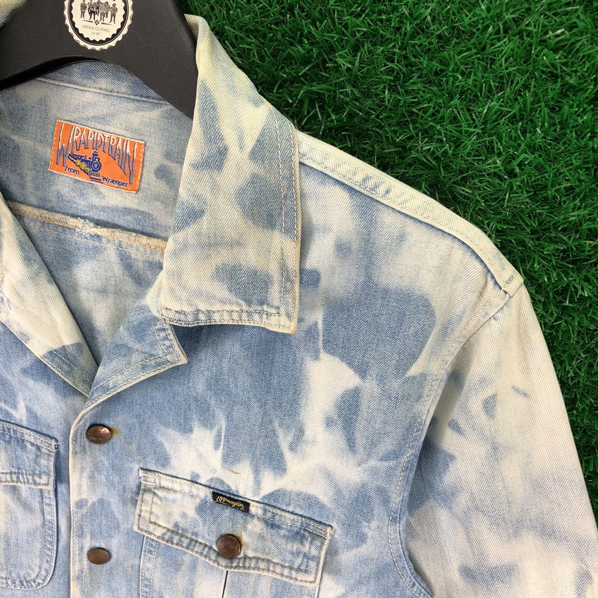 Wrangler Vintage 80's Wrangler Chore Denim Jacket Thrashed Acid Wash Size US S / EU 44-46 / 1 - 7 Thumbnail