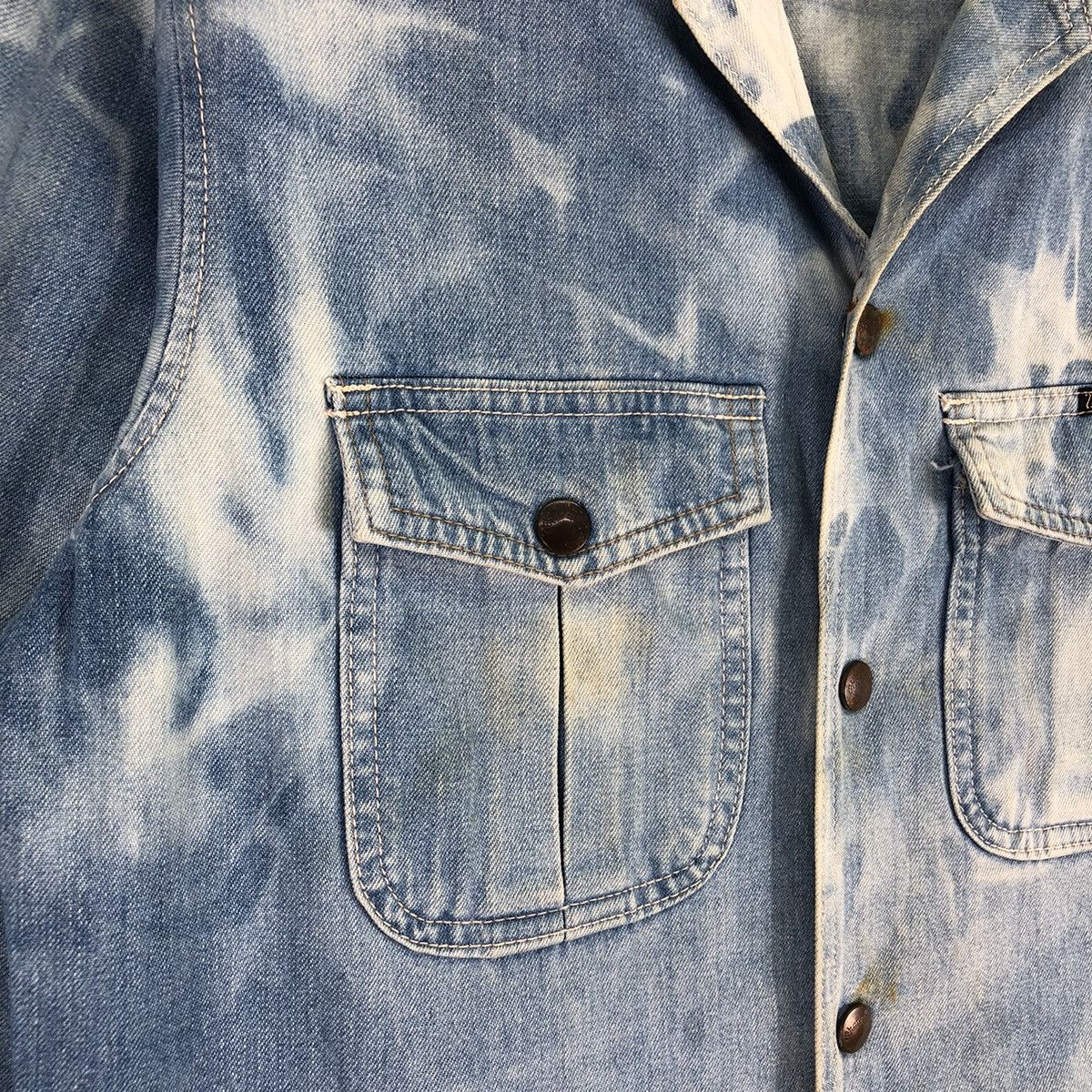 Wrangler Vintage 80's Wrangler Chore Denim Jacket Thrashed Acid Wash Size US S / EU 44-46 / 1 - 8 Thumbnail