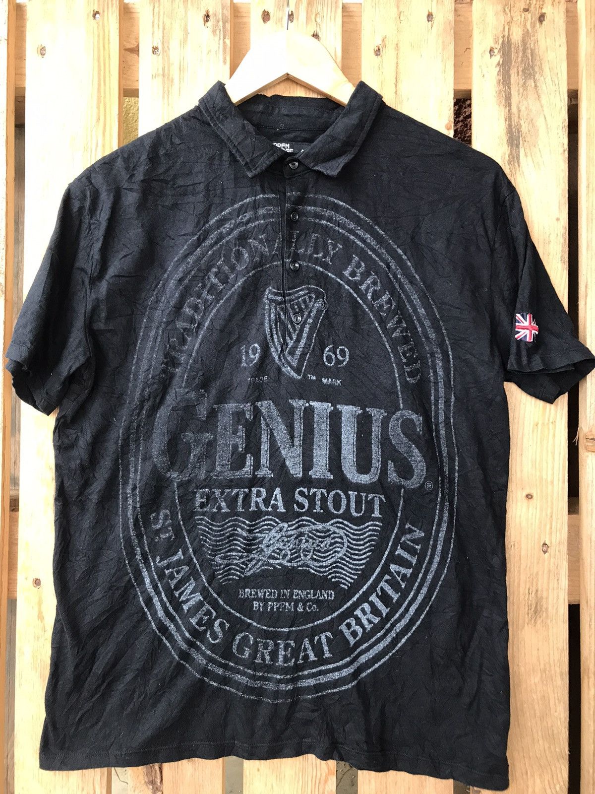 PPFM PPFM Genius Guiness Parody Graphic Union Jack Polo Size US L / EU 52-54 / 3 - 3 Thumbnail