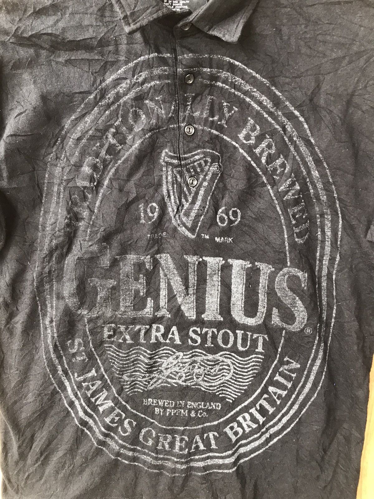 PPFM PPFM Genius Guiness Parody Graphic Union Jack Polo Size US L / EU 52-54 / 3 - 4 Thumbnail