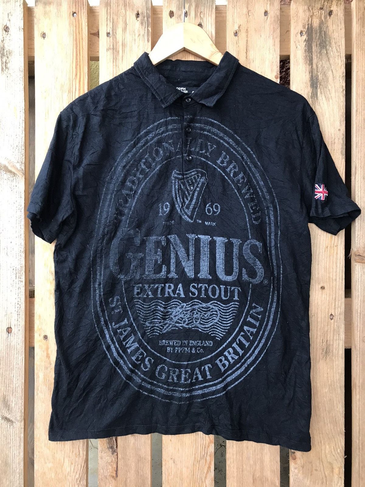 PPFM PPFM Genius Guiness Parody Graphic Union Jack Polo Size US L / EU 52-54 / 3 - 1 Thumbnail