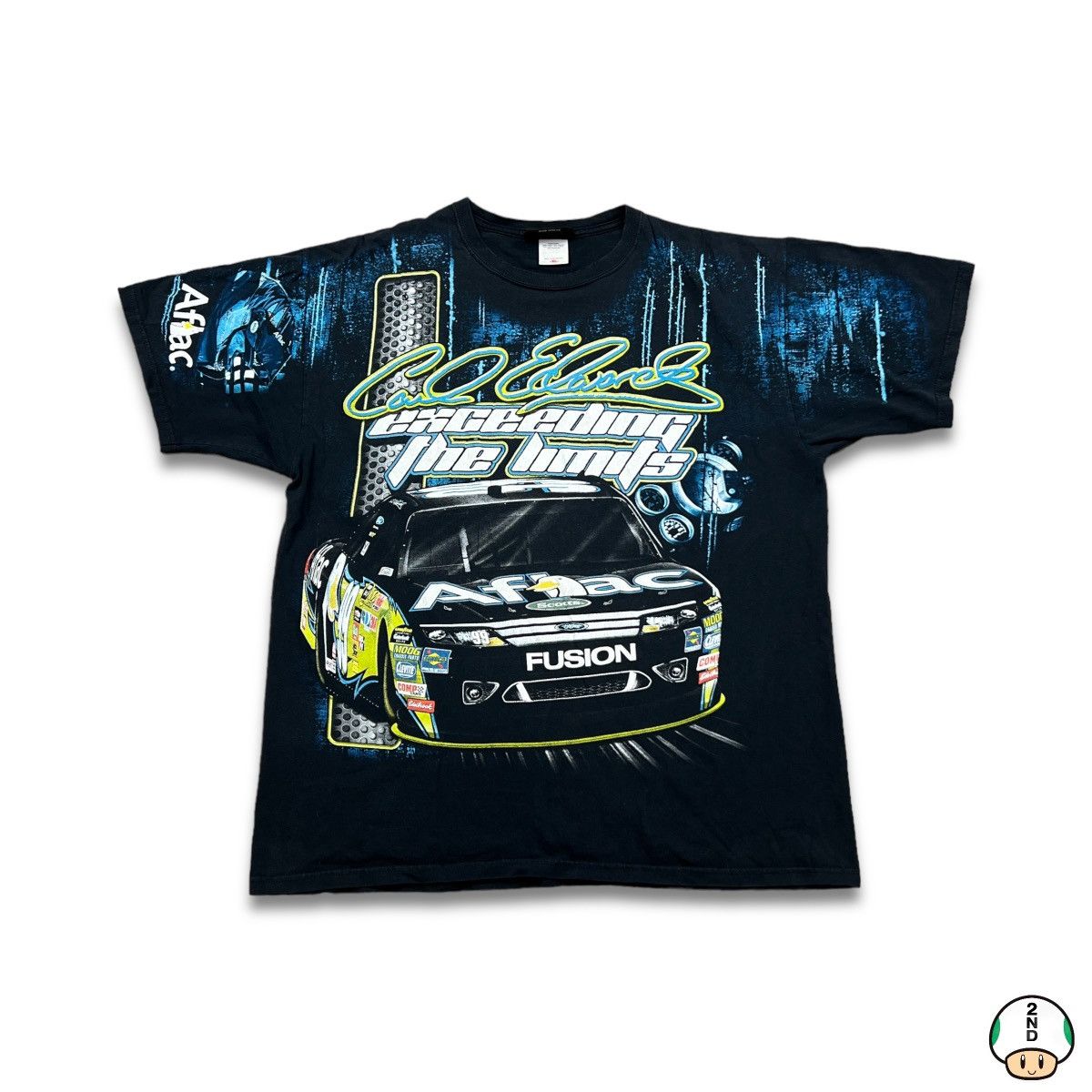NASCAR Vintage Y2K Carl Edwards NASCAR T Shirt Graphic Racing Tee Size US XL / EU 56 / 4 - 1 Thumbnail