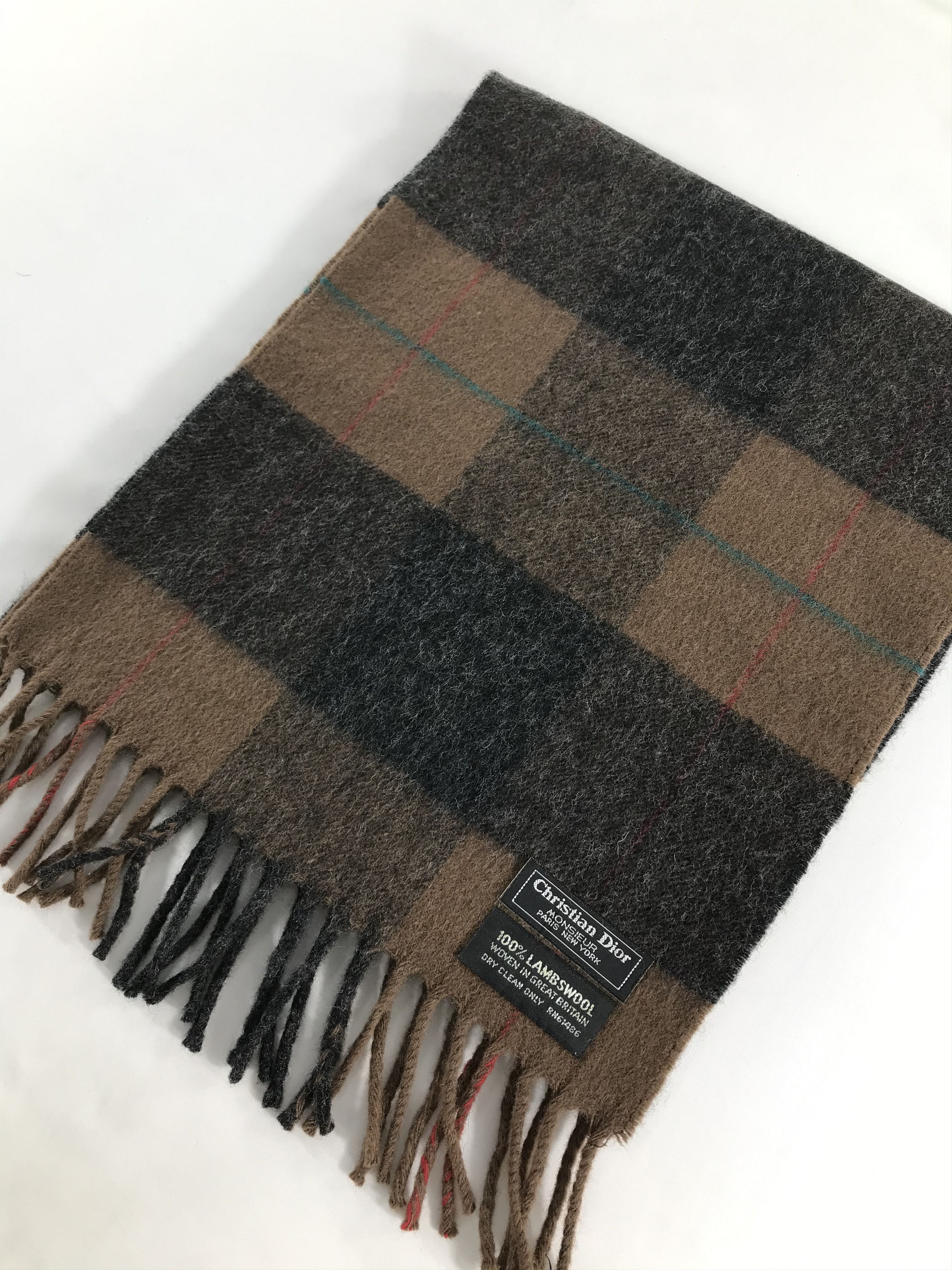 Christian Dior Monsieur Christian Dior Wool Scarf Muffler V399 Size ONE SIZE - 3 Thumbnail