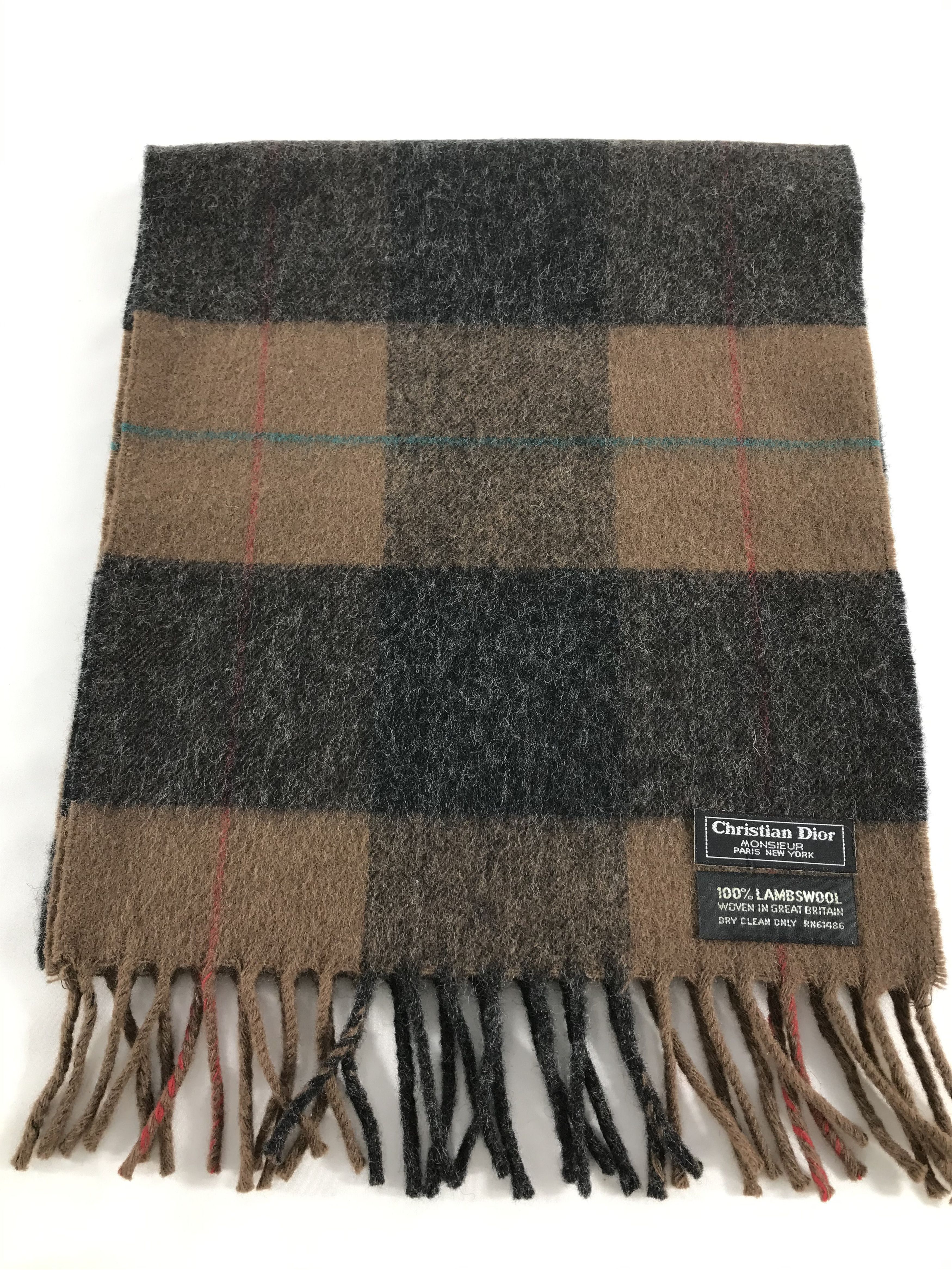 Christian Dior Monsieur Christian Dior Wool Scarf Muffler V399 Size ONE SIZE - 2 Thumbnail