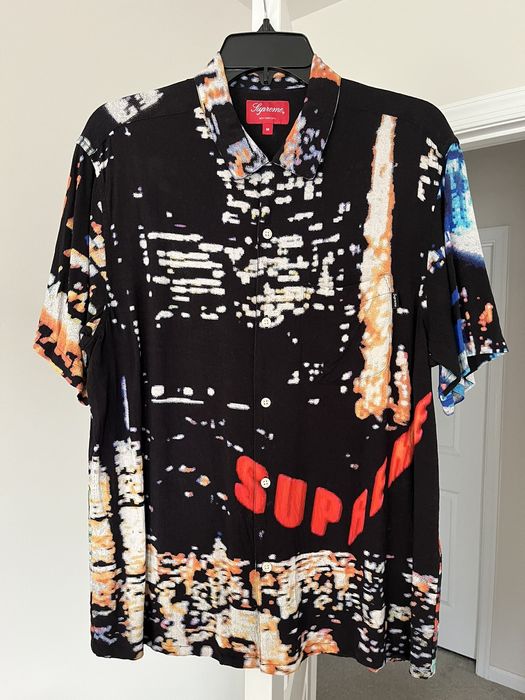 Supreme Supreme City Lights Rayon S/S Shirt Black SS20 size Medium