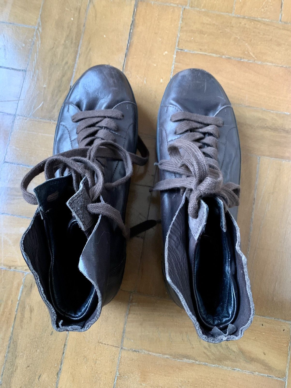 Cinzia Araia Italian Made Brown Leather Platform sneaker boots Size US 10 / EU 43 - 21 Thumbnail