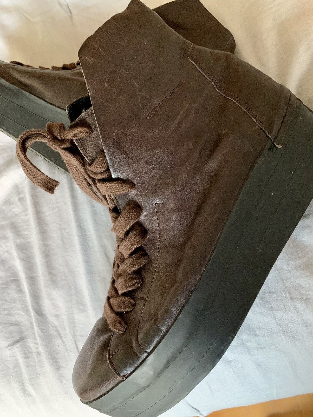 Cinzia Araia Italian Made Brown Leather Platform sneaker boots Size US 10 / EU 43 - 10 Thumbnail