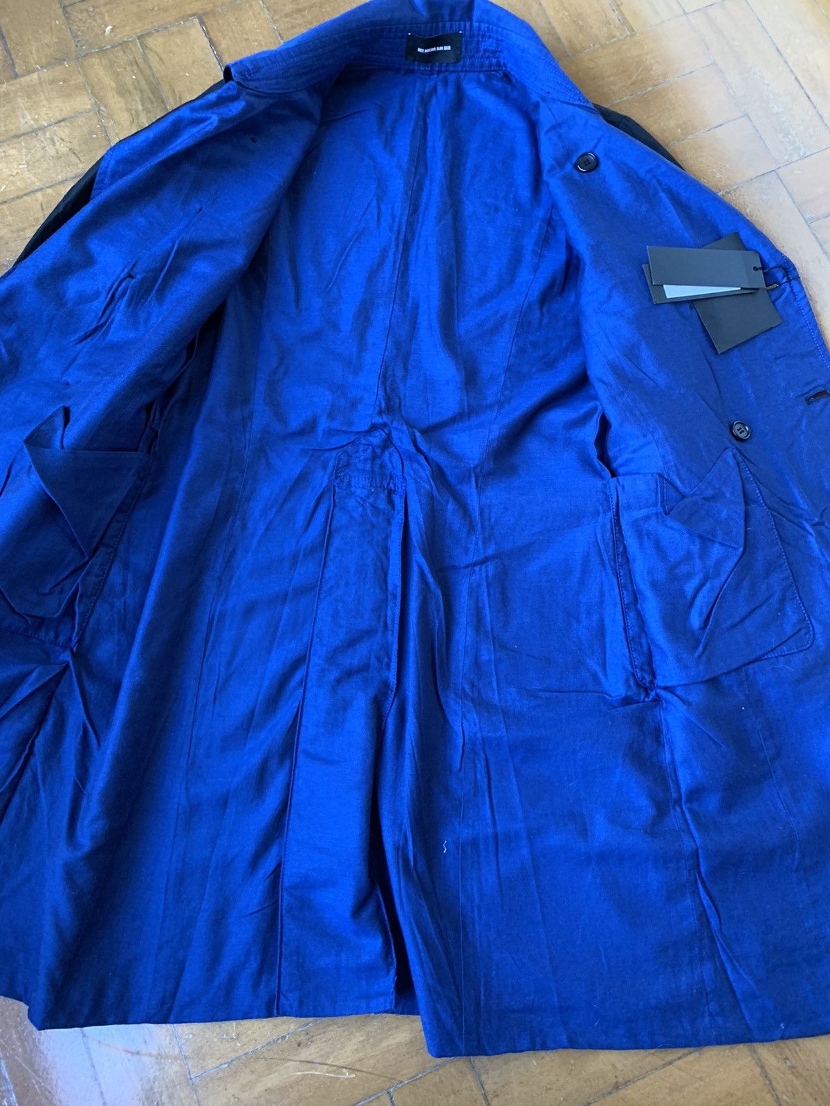 Diet Butcher Slim Skin New $700 Japan made long reversible Trench coat Size US S / EU 44-46 / 1 - 11 Thumbnail