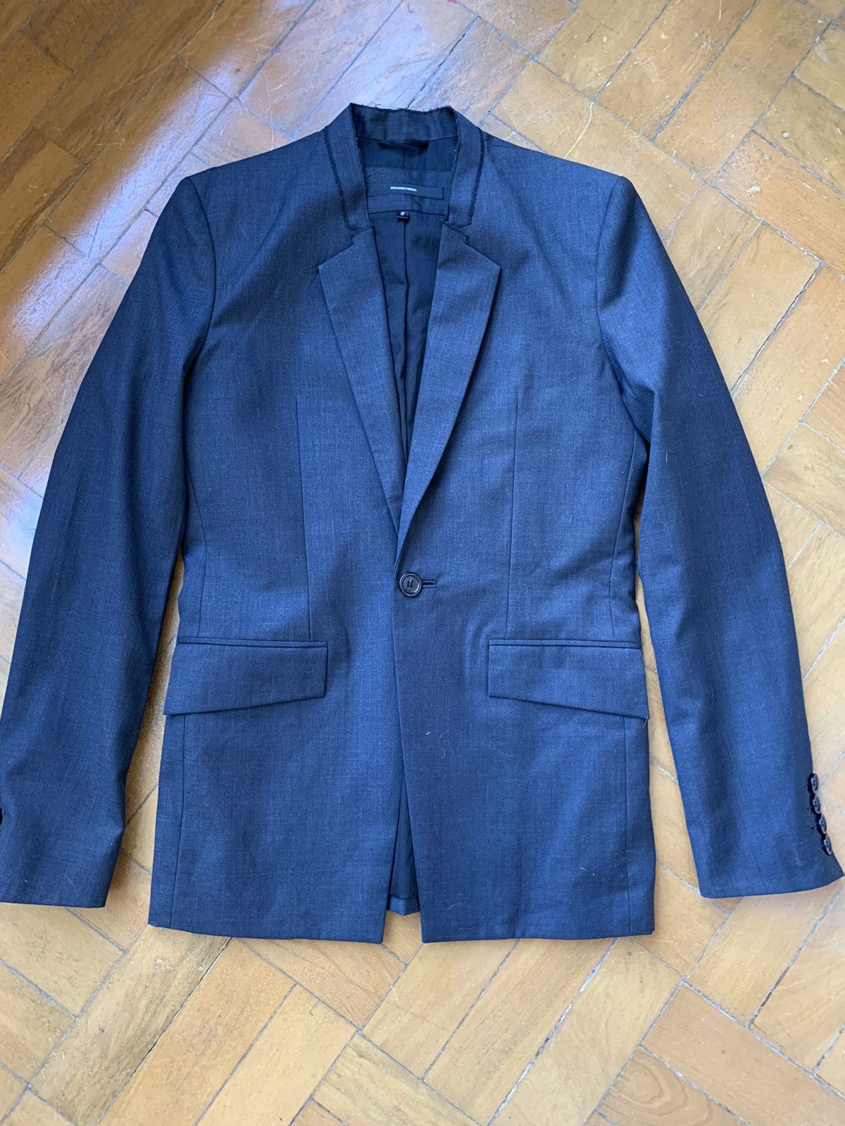 Handmade fine wool deconstructed lapel jacket mint condition