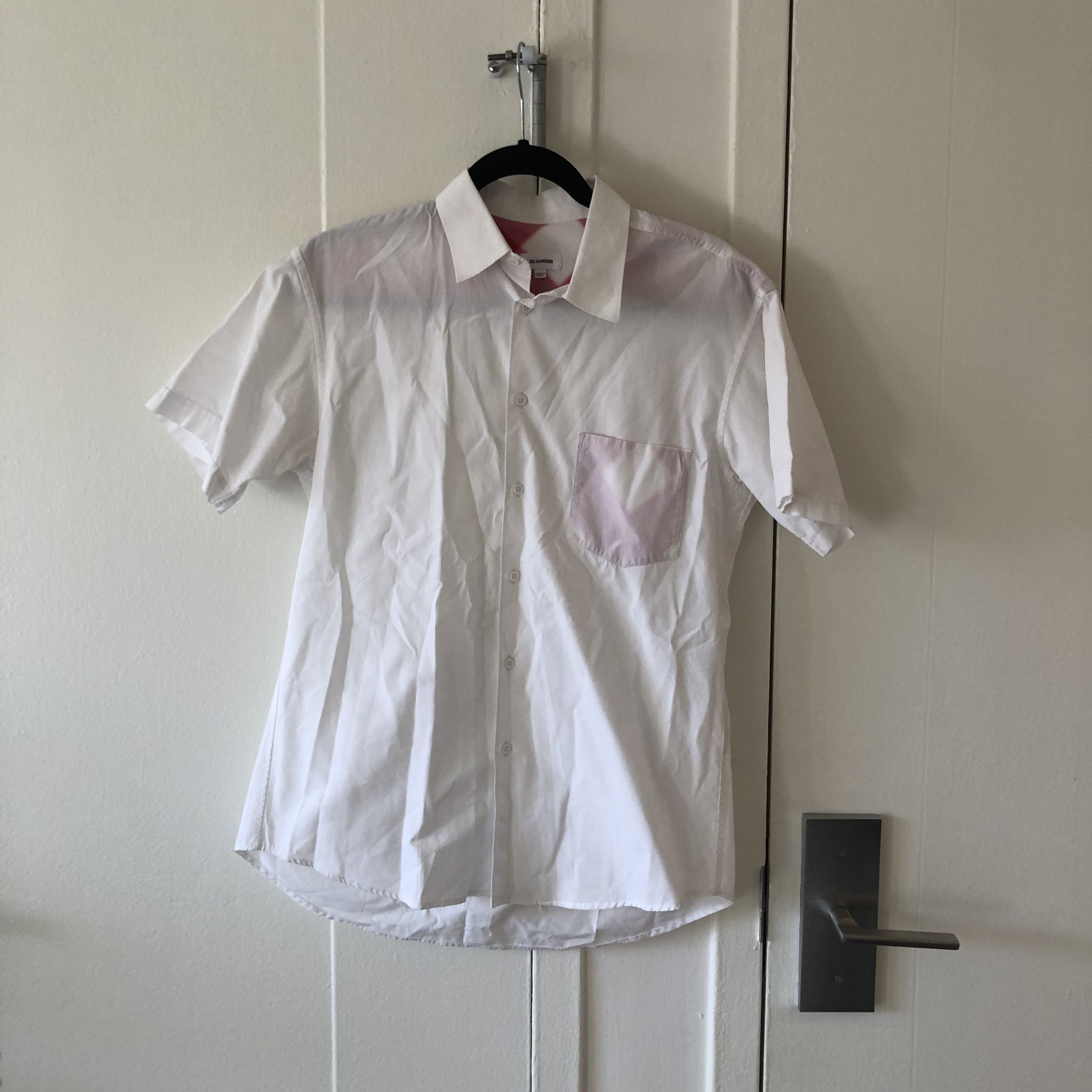 image of Jil Sander Short Sleeve Button Up in White, Men's (Size Small)