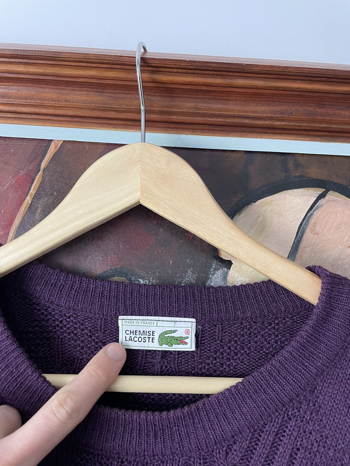 Lacoste Lacoste Knitted Burgundy Sweater Size US XL / EU 56 / 4 - 4 Thumbnail