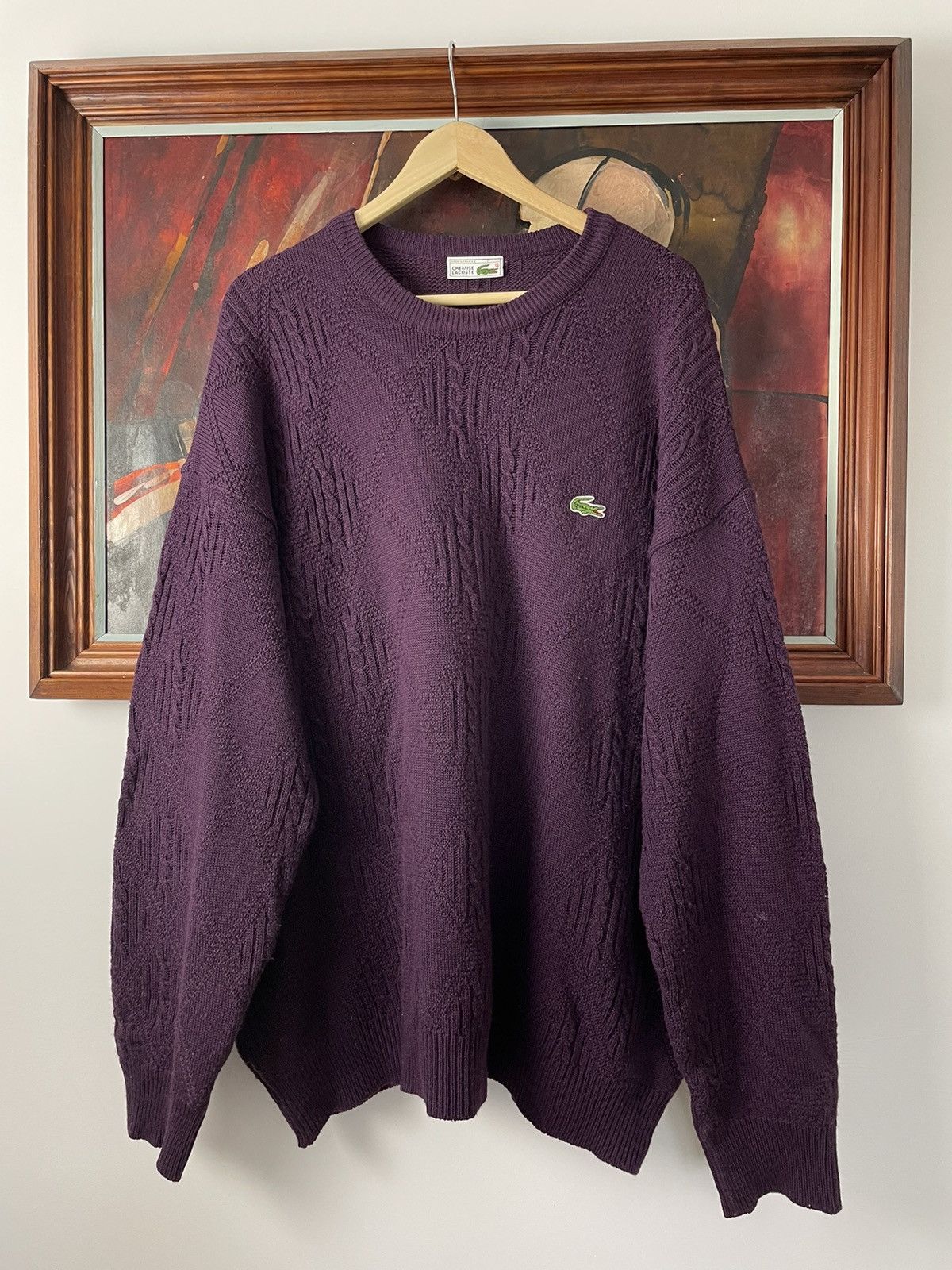 Lacoste Lacoste Knitted Burgundy Sweater Size US XL / EU 56 / 4 - 1 Thumbnail