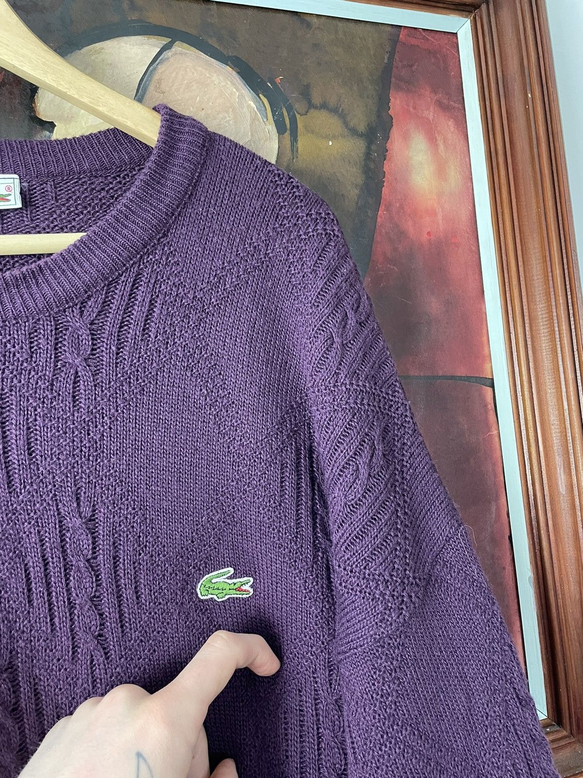 Lacoste Lacoste Knitted Burgundy Sweater Size US XL / EU 56 / 4 - 3 Thumbnail