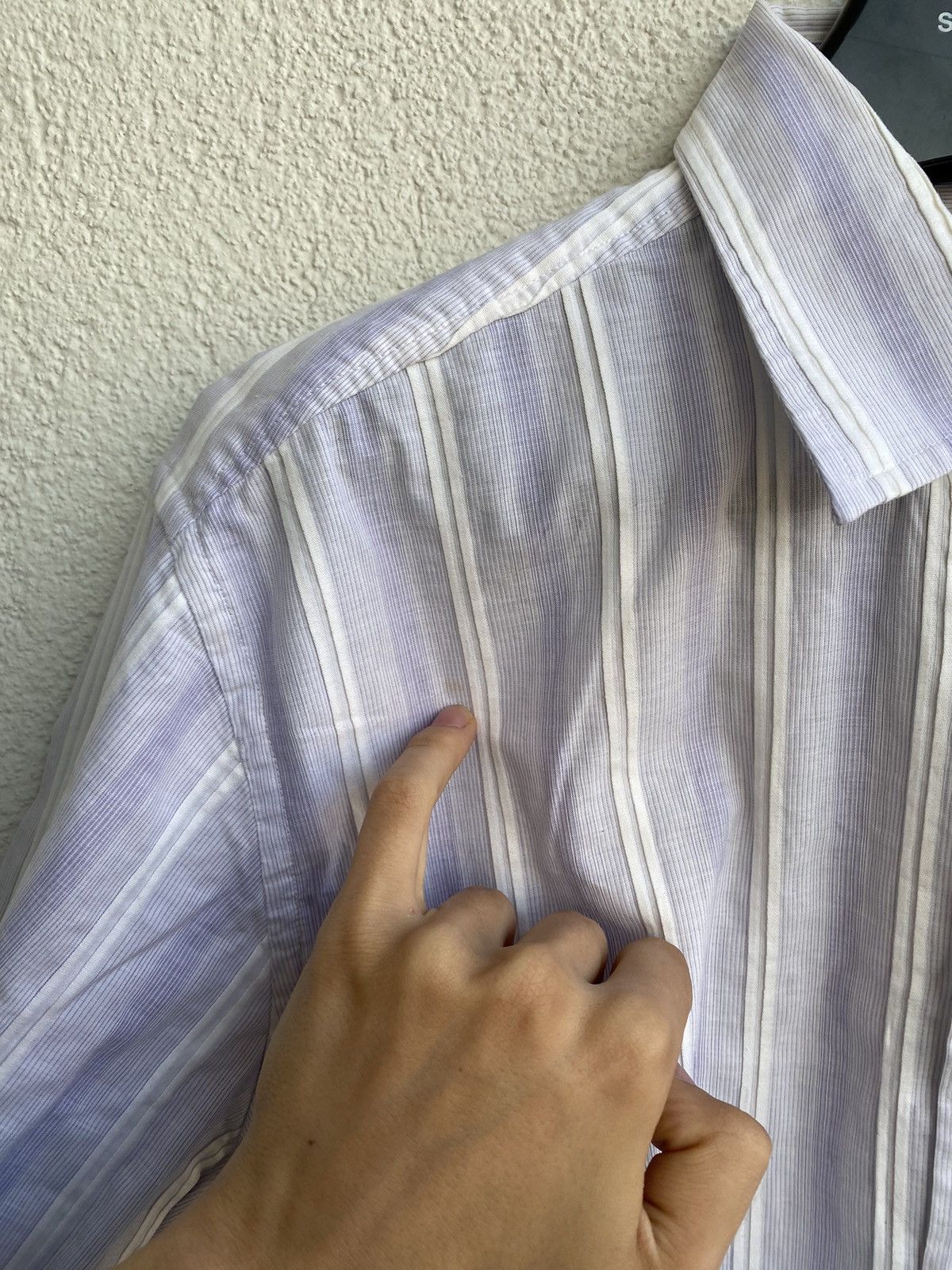 Yves Saint Laurent Cotton YSL Shirt Blue/White Size US L / EU 52-54 / 3 - 17 Thumbnail