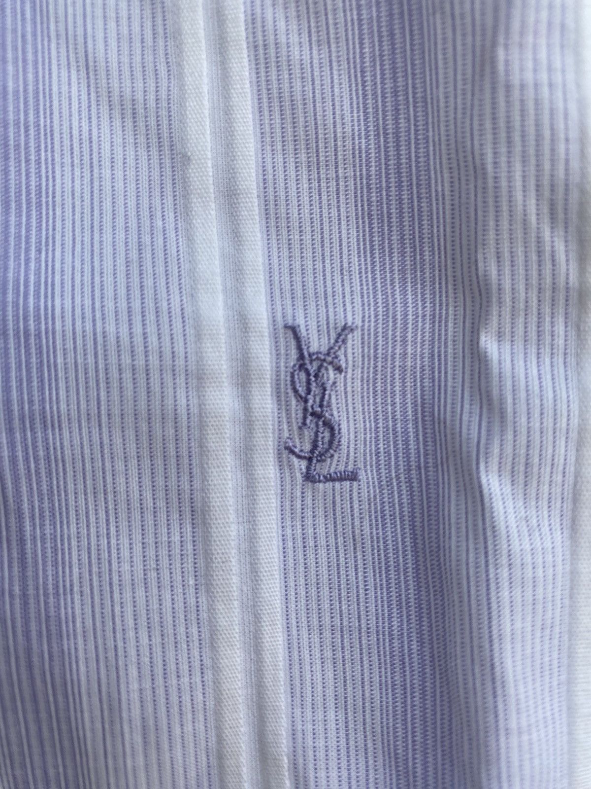 Yves Saint Laurent Cotton YSL Shirt Blue/White Size US L / EU 52-54 / 3 - 2 Thumbnail