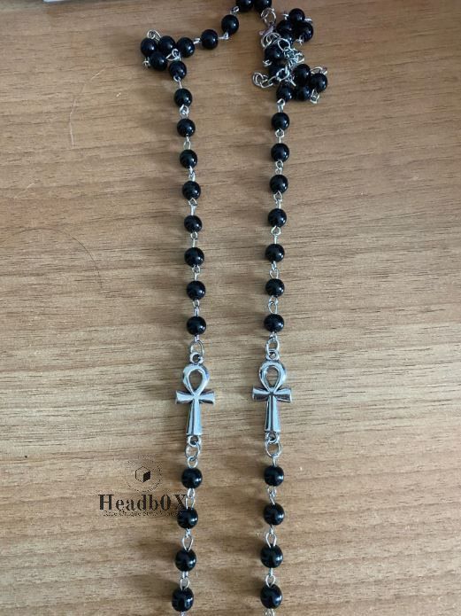 Jewelry Vampire Ankh Rosary Beads Necklace Size ONE SIZE - 4 Thumbnail