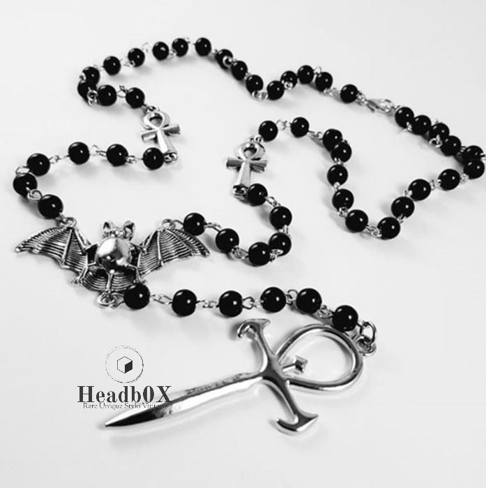 Jewelry Vampire Ankh Rosary Beads Necklace Size ONE SIZE - 1 Thumbnail