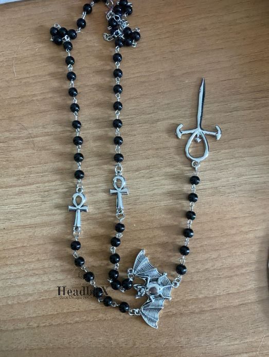 Jewelry Vampire Ankh Rosary Beads Necklace Size ONE SIZE - 3 Thumbnail