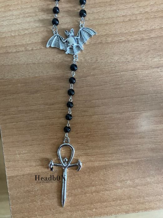 Jewelry Vampire Ankh Rosary Beads Necklace Size ONE SIZE - 5 Thumbnail