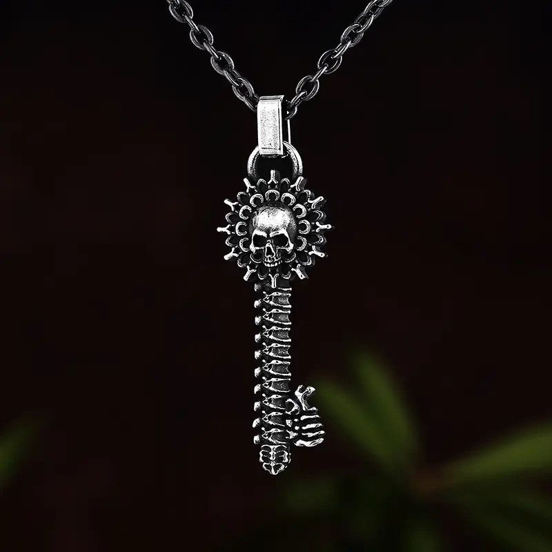 Jewelry Gothic Musical Key Skull Pendant Necklaces Size ONE SIZE - 1 Thumbnail