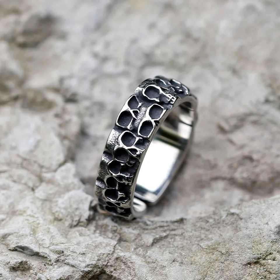 Jewelry Skull Biker Punk Rock Rings Size ONE SIZE - 5 Thumbnail