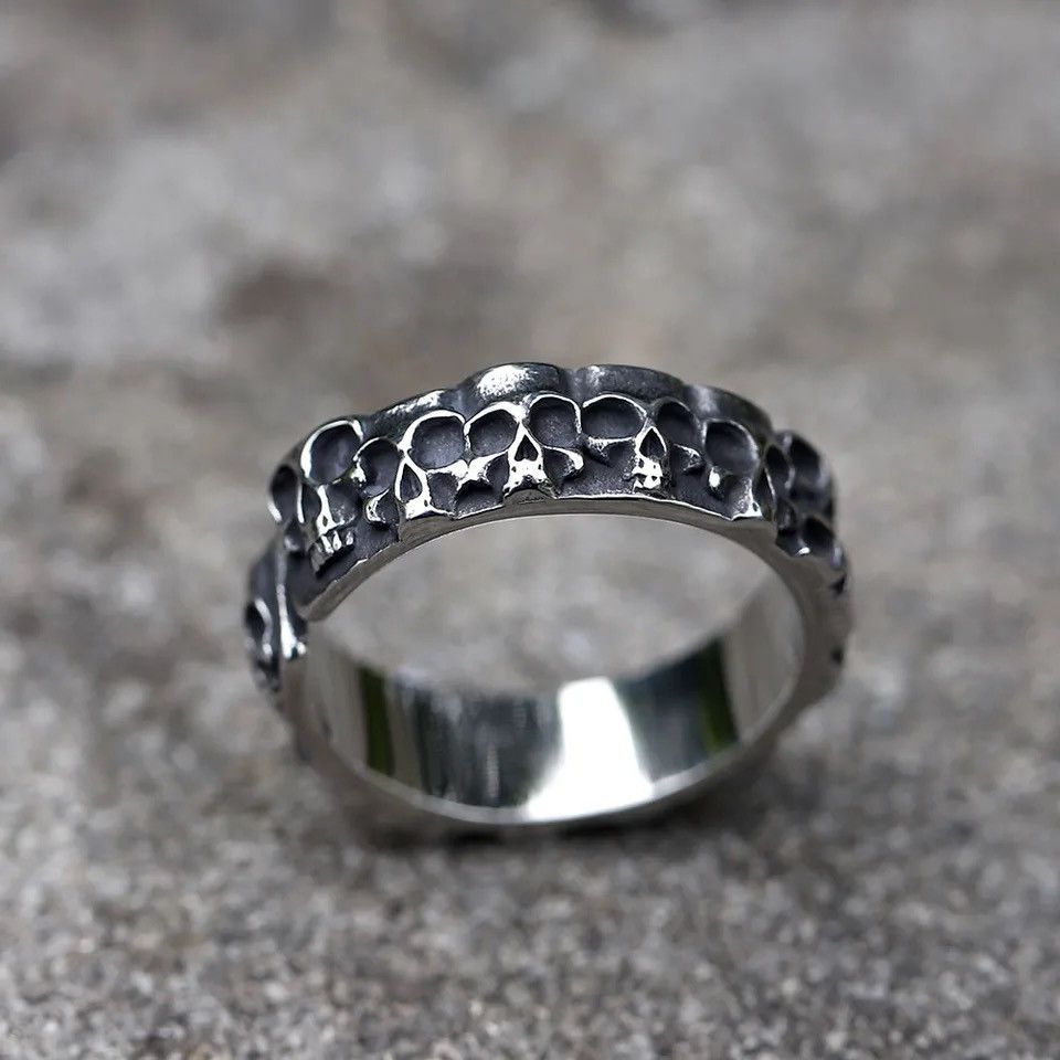 Jewelry Skull Biker Punk Rock Rings Size ONE SIZE - 2 Thumbnail