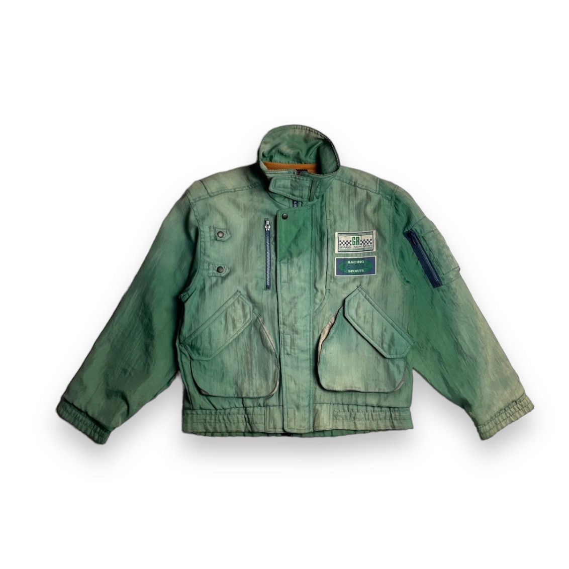 image of Vintage Yamaha Georama Racing Sports Multipocket Jacket in Faded Green, Men's (Size Medium)