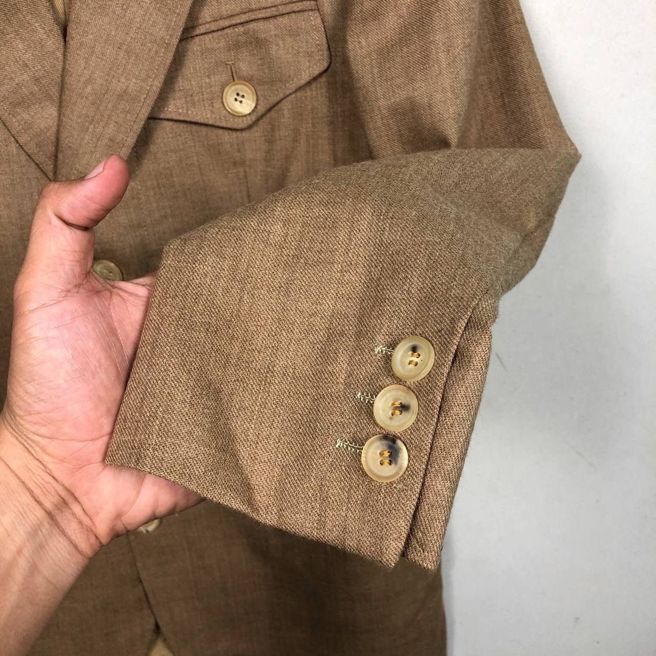 Burberry Burberry Made in Italy Blazer 48 - Brown Vintage Wool Jacket Size 48R - 4 Thumbnail