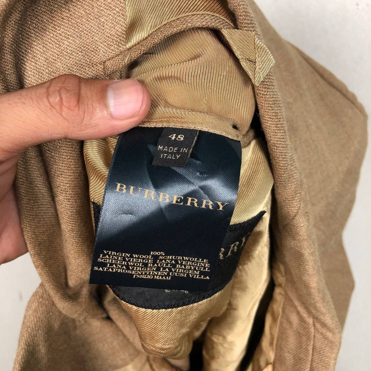 Burberry Burberry Made in Italy Blazer 48 - Brown Vintage Wool Jacket Size 48R - 9 Thumbnail
