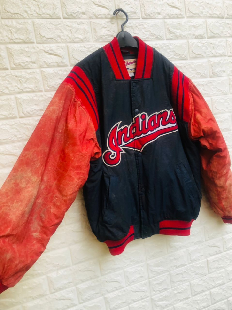 Japanese Brand × Vintage Vintage Indians Majestic Baseball Japanese Fashion Style Size US L / EU 52-54 / 3 - 4 Thumbnail