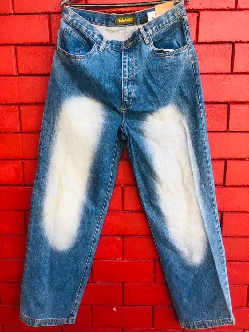 image of Vintage Timberland Hip Hop Streetwear Designer Fashion in Sky Blue, Men's (Size 34)