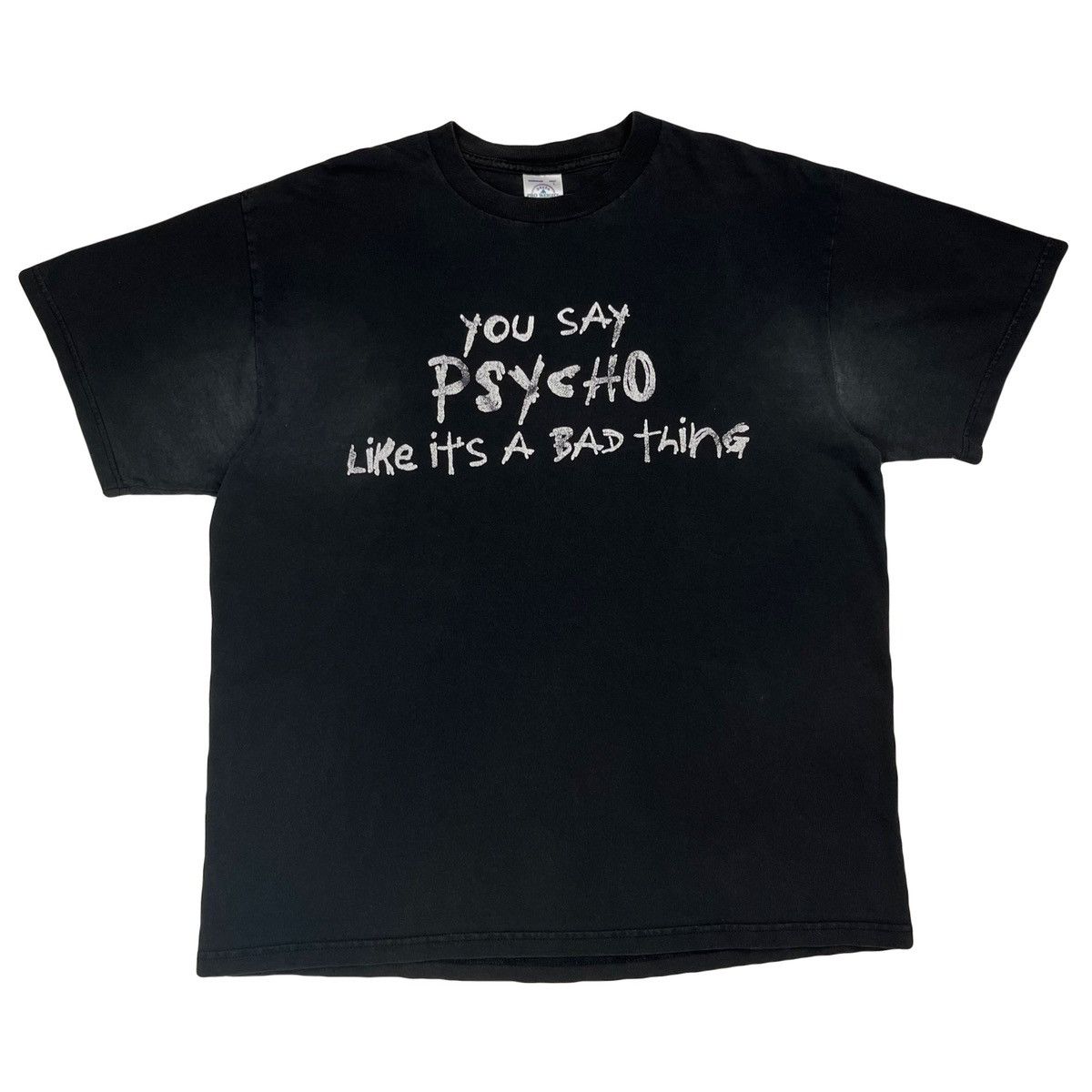 Vintage Vintage 90s Psycho Black Faded T-Shirt Size L Size US L / EU 52-54 / 3 - 2 Thumbnail