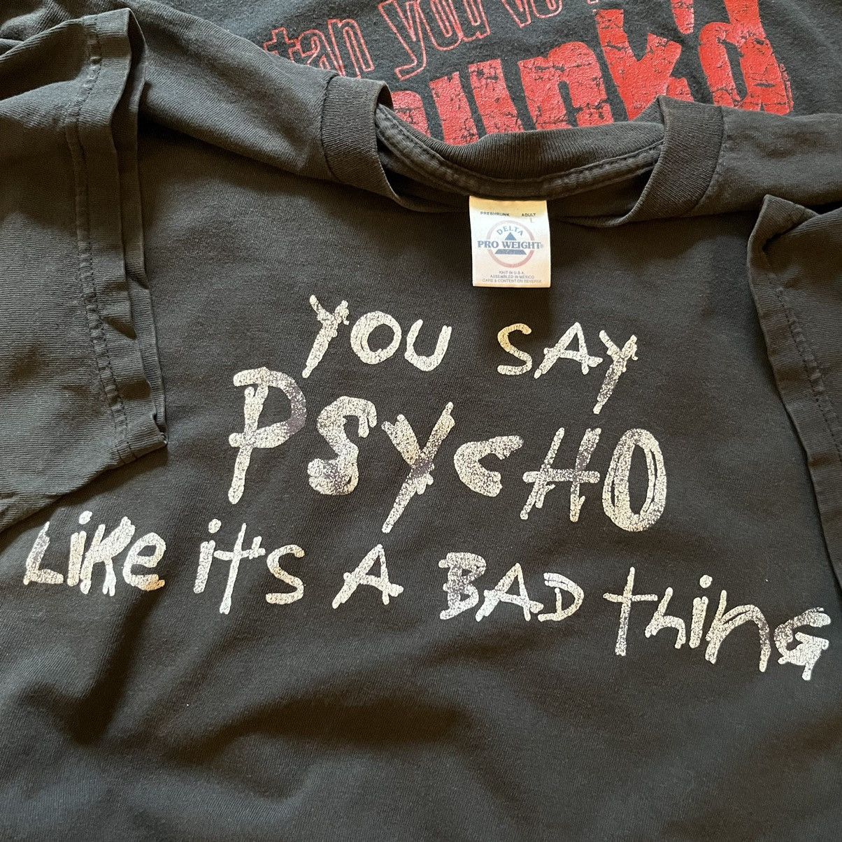 Vintage Vintage 90s Psycho Black Faded T-Shirt Size L Size US L / EU 52-54 / 3 - 1 Thumbnail