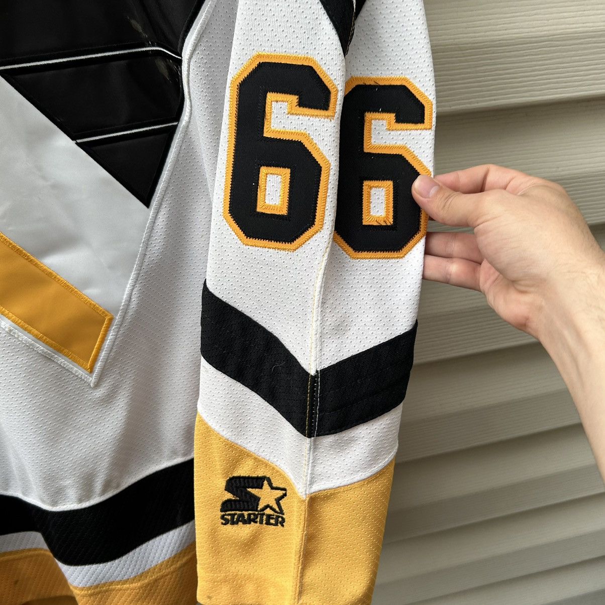 NHL × Starter × Vintage 90s starter Mario Lemieux Pittsburgh Penguins jersey Size US XL / EU 56 / 4 - 4 Thumbnail