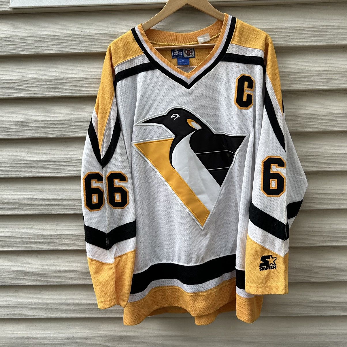 NHL × Starter × Vintage 90s starter Mario Lemieux Pittsburgh Penguins jersey Size US XL / EU 56 / 4 - 1 Thumbnail