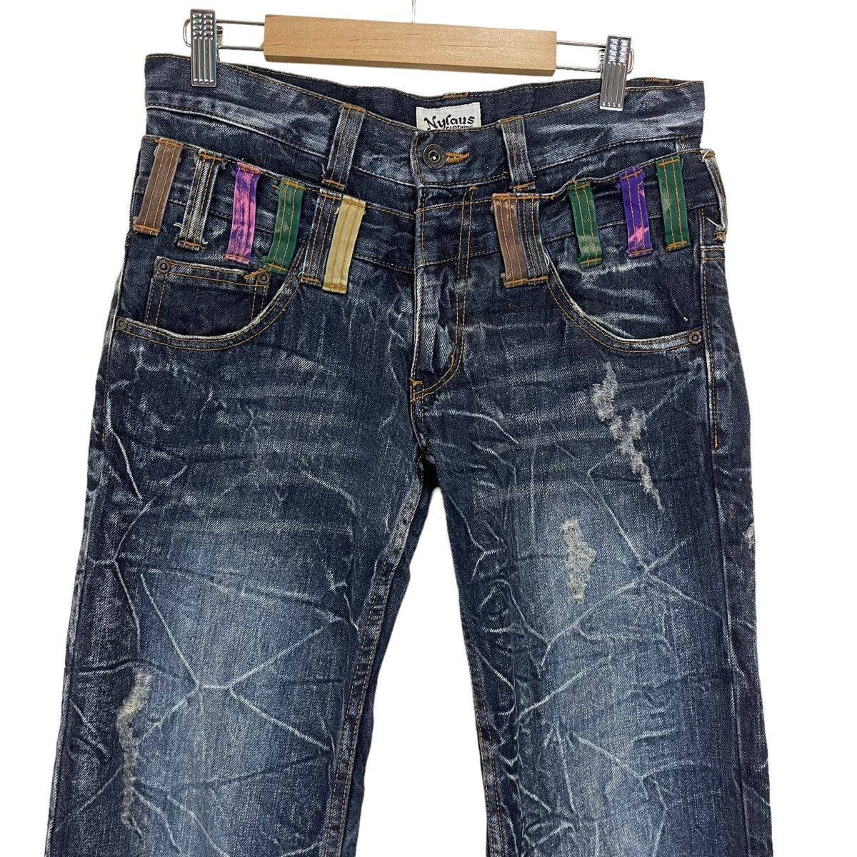 Hysteric Glamour × Japanese Brand 🔥DOPE🔥Real Double Waist! Nylaus Clothing Distressed Denim Size US 29 - 2 Thumbnail