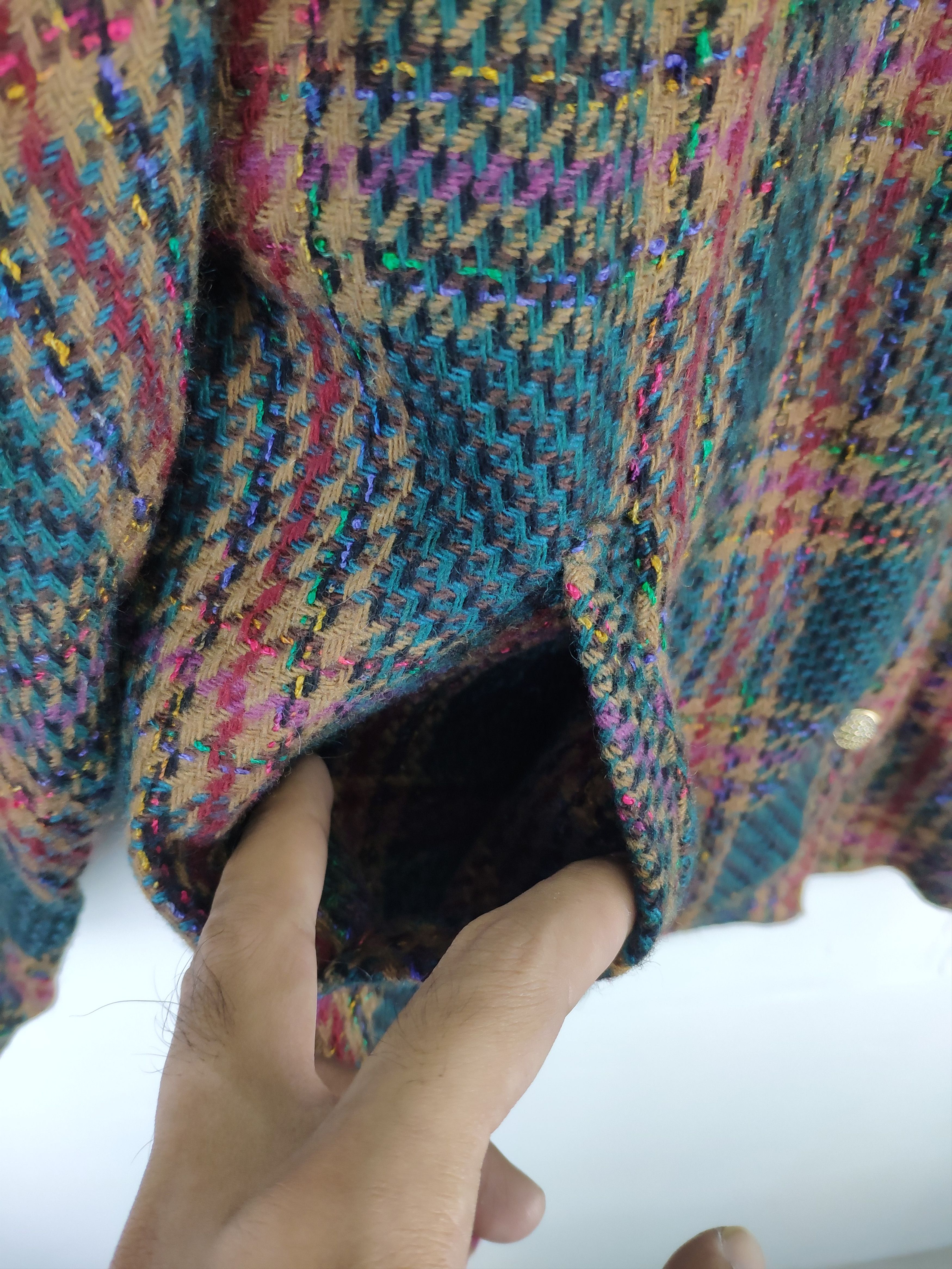 Japanese Brand × Vintage Vintage 1990s Wool Cardigan Shadow Plaid Size M / US 6-8 / IT 42-44 - 13 Thumbnail