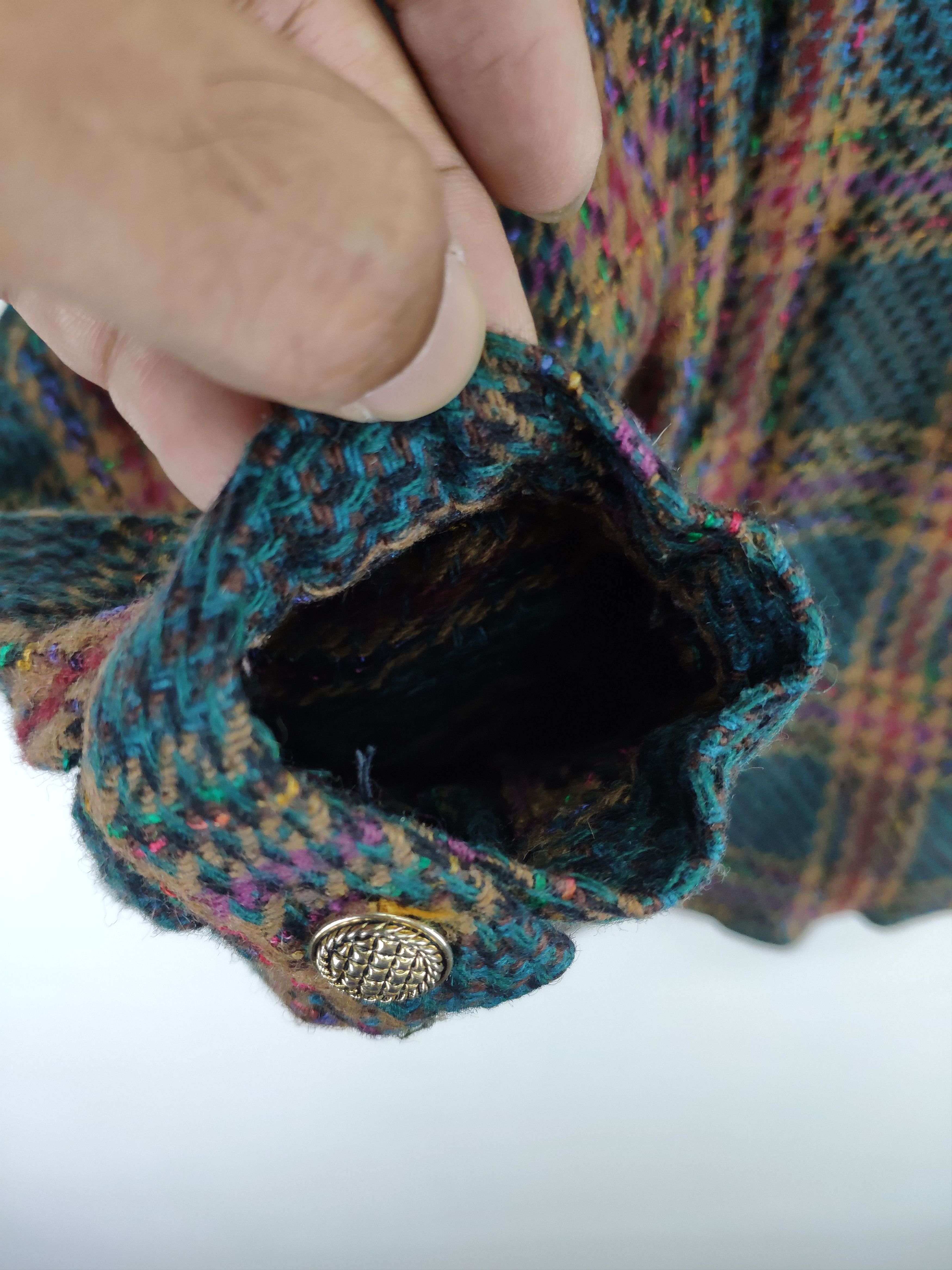 Japanese Brand × Vintage Vintage 1990s Wool Cardigan Shadow Plaid Size M / US 6-8 / IT 42-44 - 8 Thumbnail