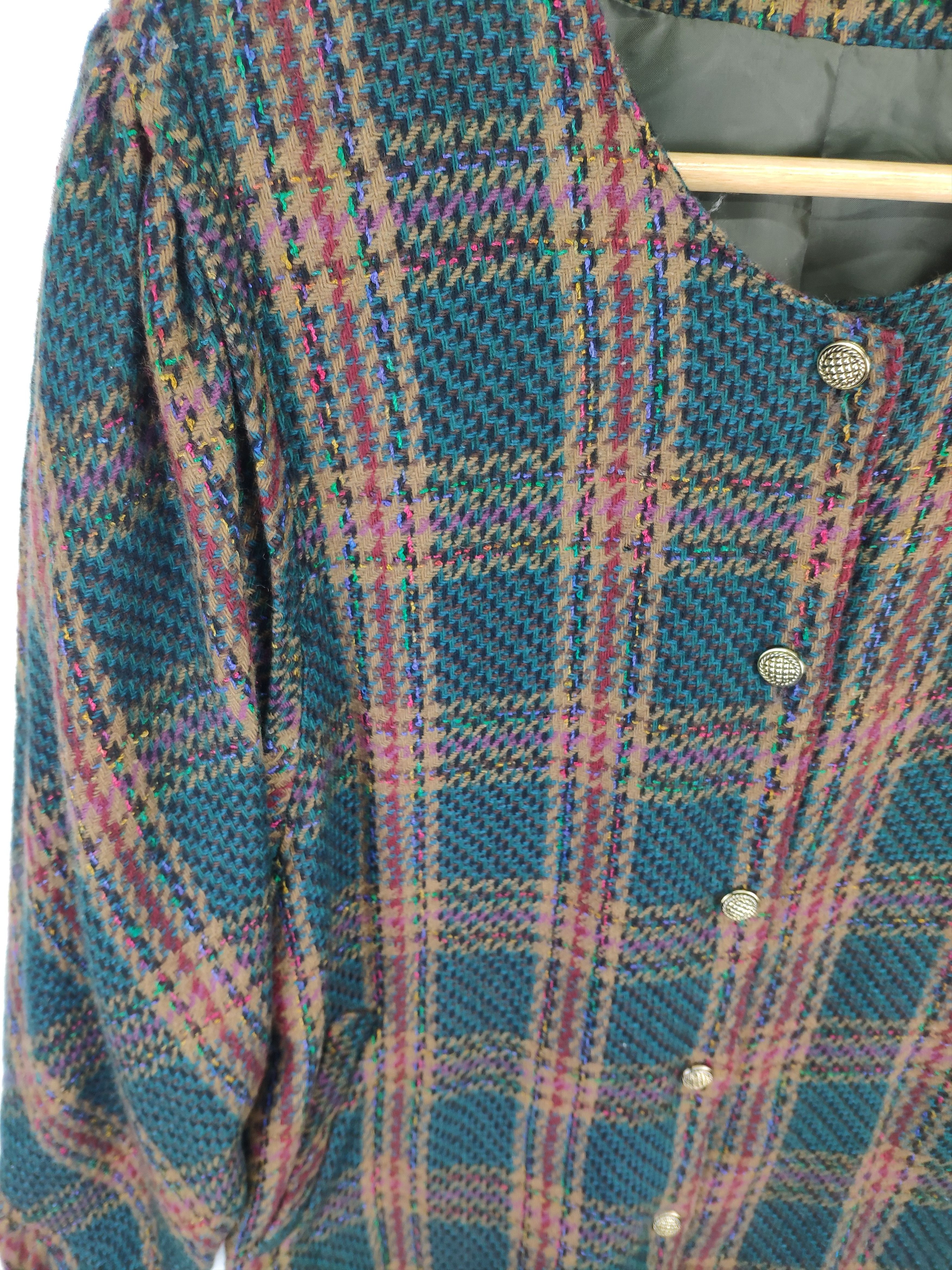 Japanese Brand × Vintage Vintage 1990s Wool Cardigan Shadow Plaid Size M / US 6-8 / IT 42-44 - 11 Thumbnail