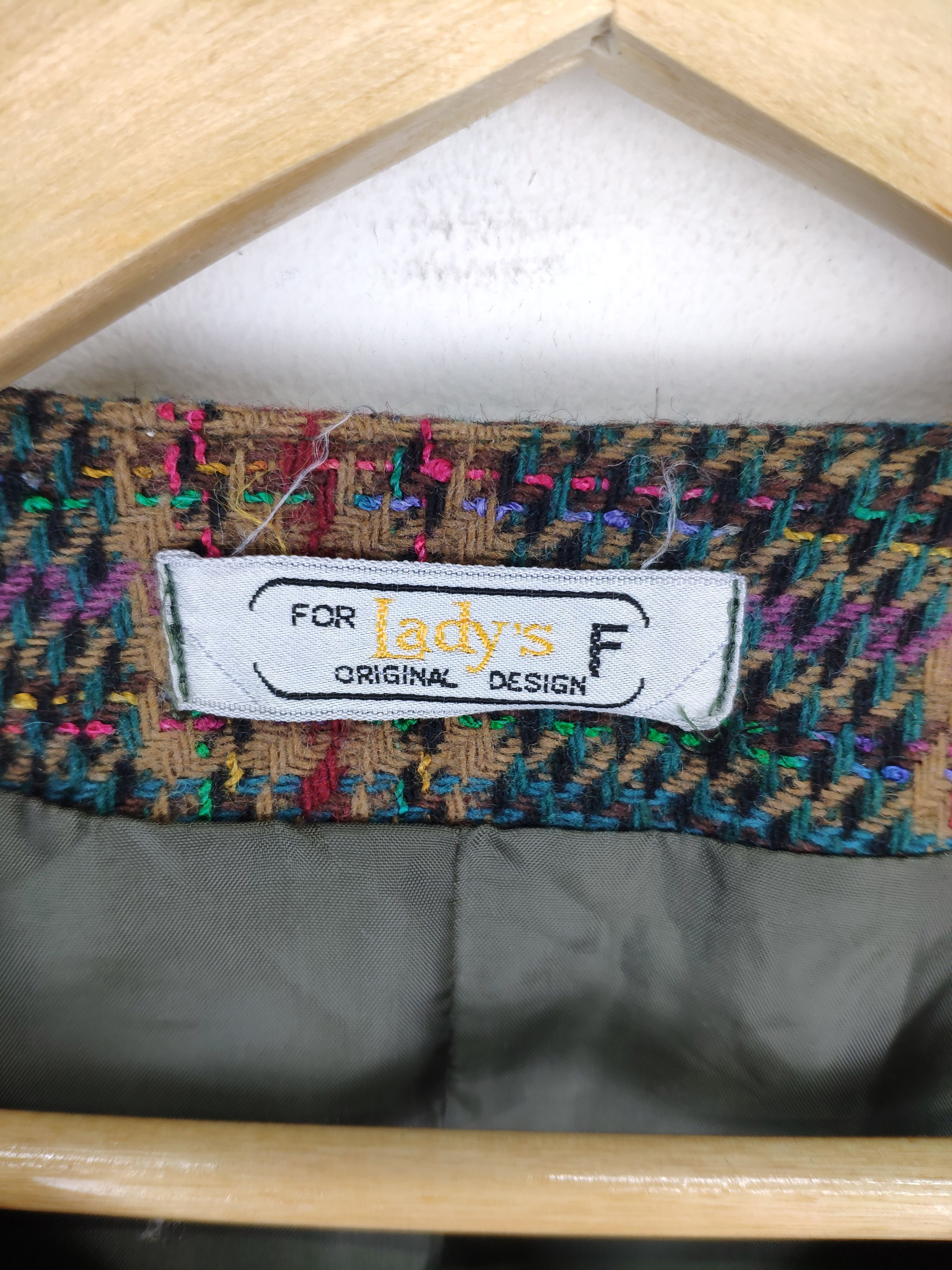 Japanese Brand × Vintage Vintage 1990s Wool Cardigan Shadow Plaid Size M / US 6-8 / IT 42-44 - 3 Thumbnail