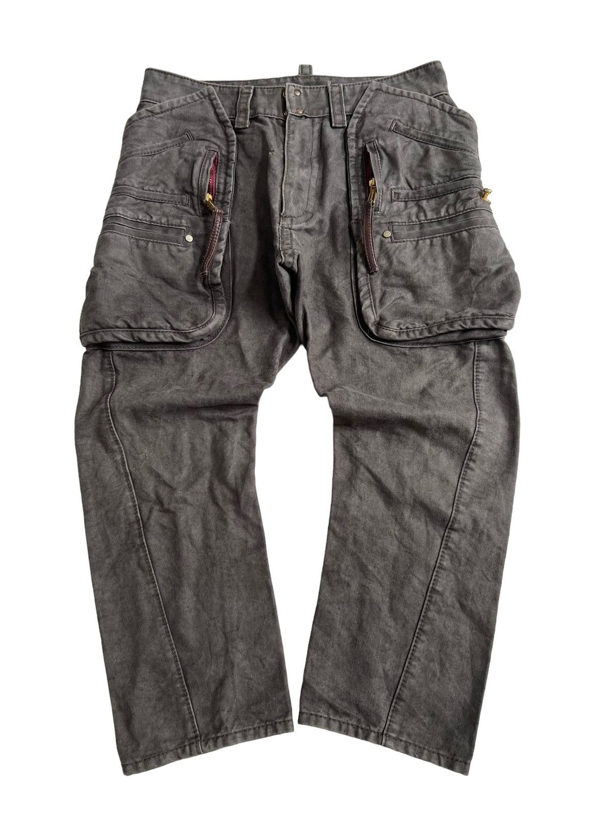 image of Archival Clothing x Dsquared2 F/w 2006 Dsquared Gas Mask Cargo Pants in Khaki, Men's (Size 30)