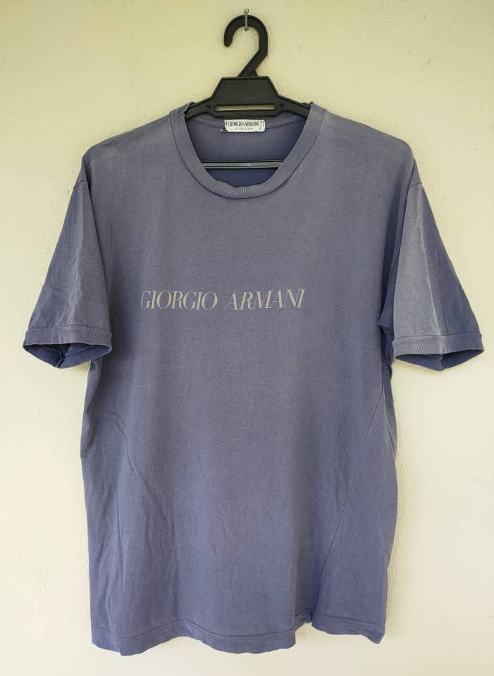 image of Vintage Giorgio Armani Faded T in Faded Blue, Men's (Size Medium)