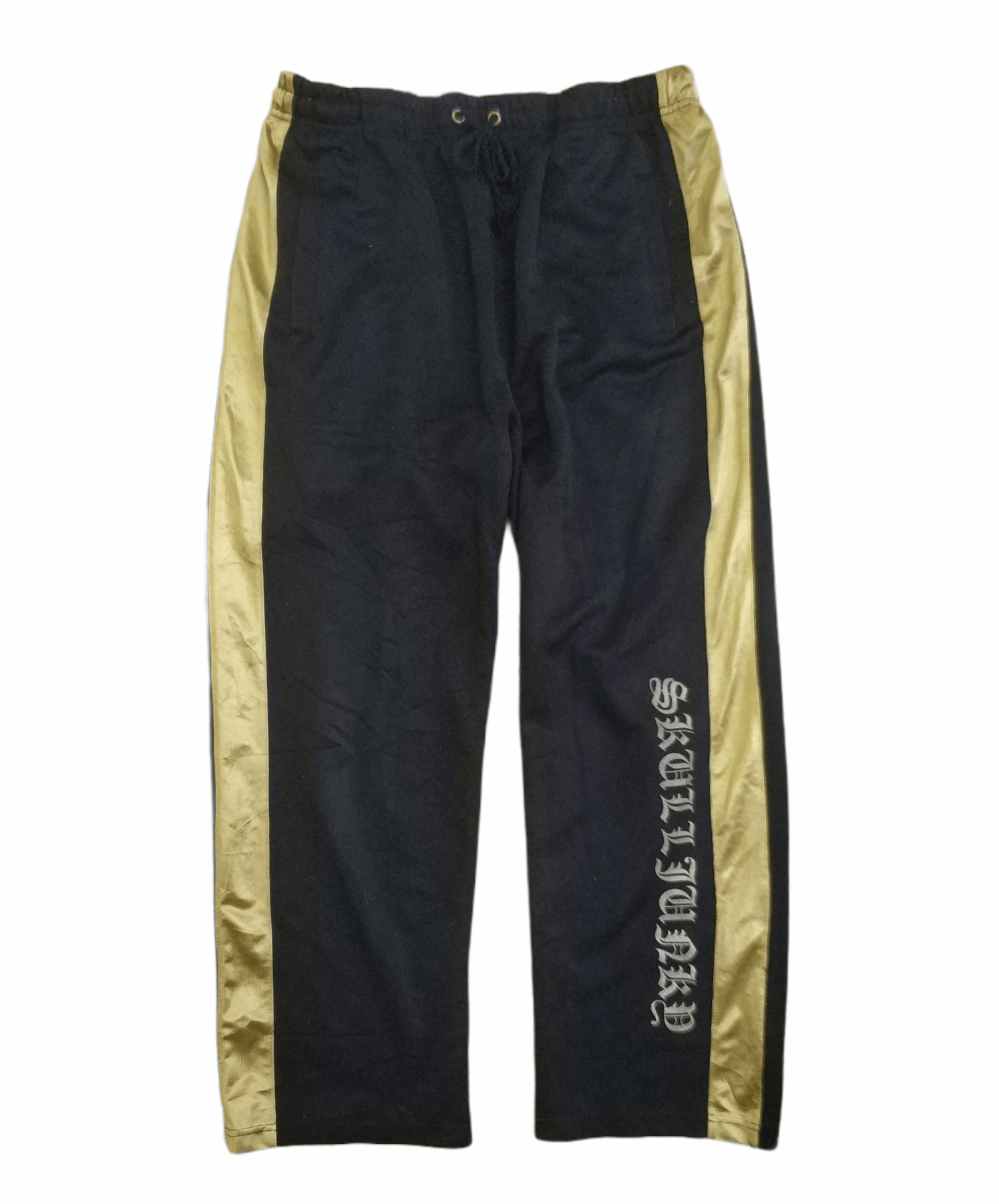 Japanese Brand 🔥Skull Junky GoldStripe Chrome Hearts Inspired Track Pants Size US 31 - 1 Thumbnail